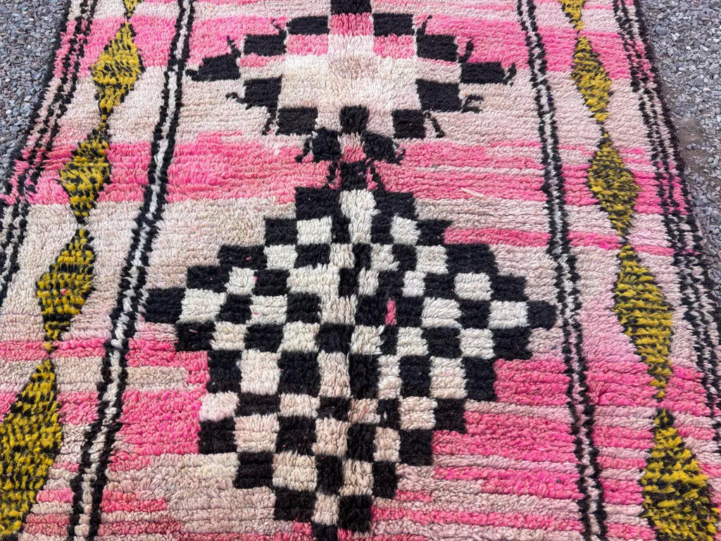 Marokkolainen käsinsolmittu Amazigh-matto – Beni Ourain -tyyli, Atlas-vuoriston villaa