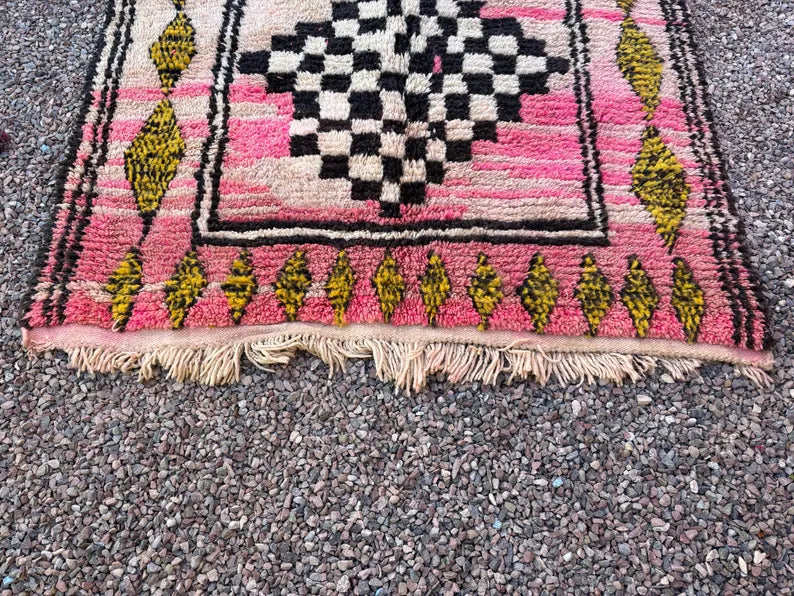 Marokkolainen käsinsolmittu Amazigh-matto – Beni Ourain -tyyli, Atlas-vuoriston villaa